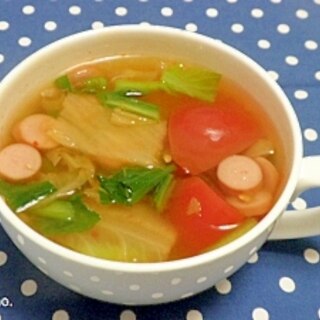 トマトと小松菜のキムチスープ